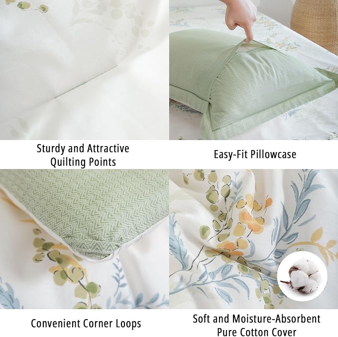 LEMIROE White Cotton Comforter King Size 3Pcs - Image 5