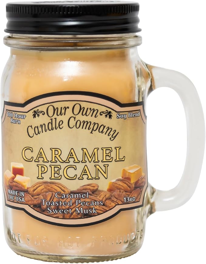Our Own Candle Company Caramel Pecan Scented Mason Jar Candle, 100 Hour Burn by OurOwnCandleCompanycandles