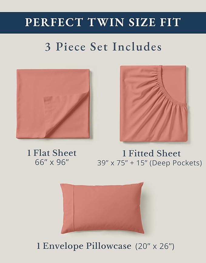 LANE LINEN 100% Organic Cotton Twin XL Sheets Set, 3-Piece Pure Organic Cotton - Image 4