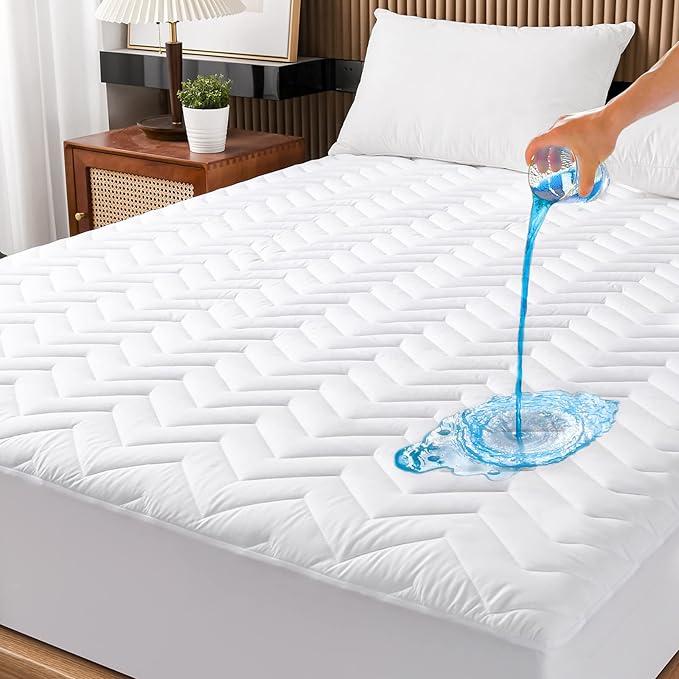 Cal King Size Waterproof Mattress Protector Quilted, Breathable Ultra-Soft by Unilibra