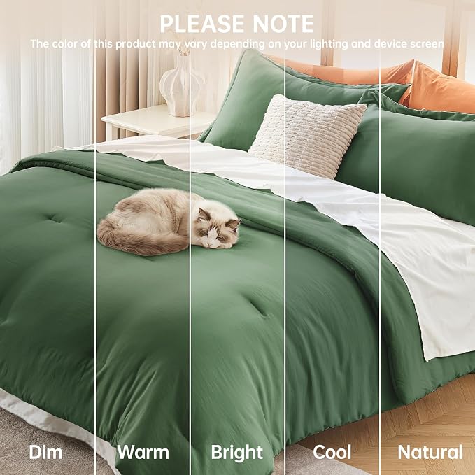 MUXHOMO King Size Comforter Set, All Season Ultra Soft Down Alternative Bedding - Image 9