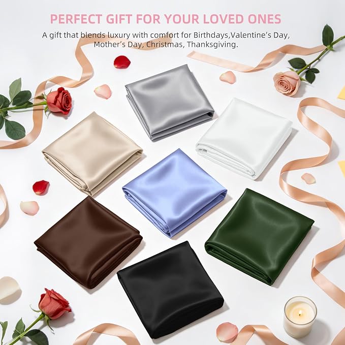 Silk Pillow Cases Mulberry Silk Pillowcases Soft Breathable Both Sided Natural - Image 7
