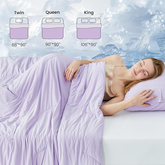 Cozy Bliss Cooling Comforter Queen Size, Reversible Lightweight Cooling Blankets - Image 8
