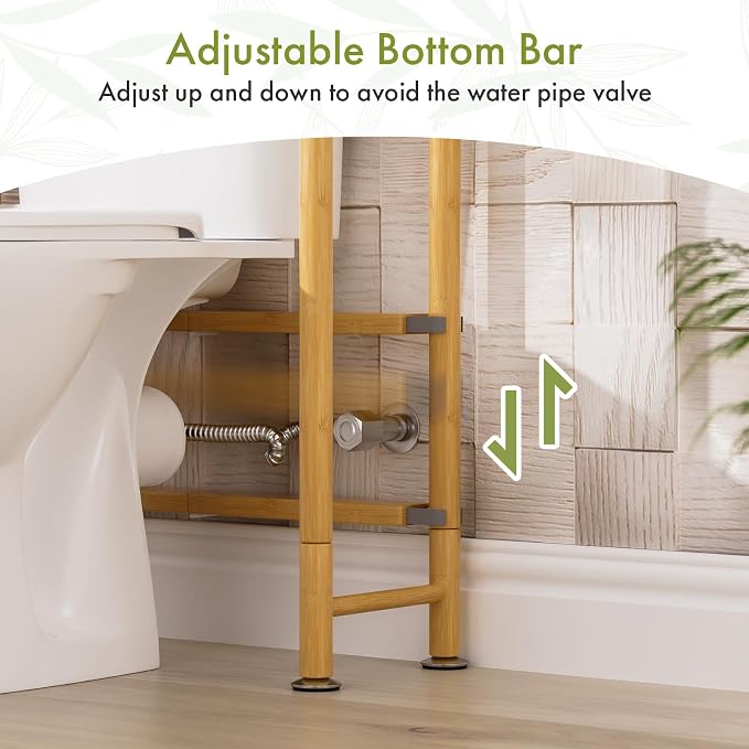 AmazerBath Over The Toilet Storage Bamboo, Bathroom Storage Organizer Shelf - Image 7