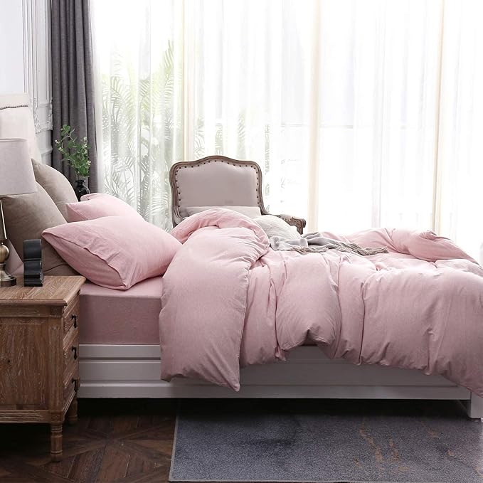 PURE ERA Jersey Knit Duvet Cover Set 100% T-Shirt Cotton Super Soft Comfy 3pc - Image 4