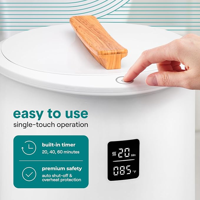 SereneLife Digital Display Bucket Towel Warmers, Luxury Towel Heater Gifts - Image 4