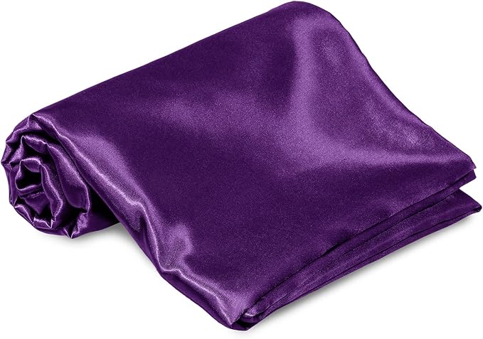 Homiest Purple Satin Flat Sheet King Size Bedding, Ultra Soft, Sold Separately - Image 2