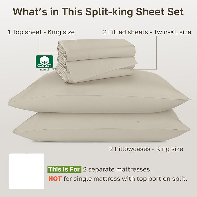California Design Den Split King Sheet Set - Image 4