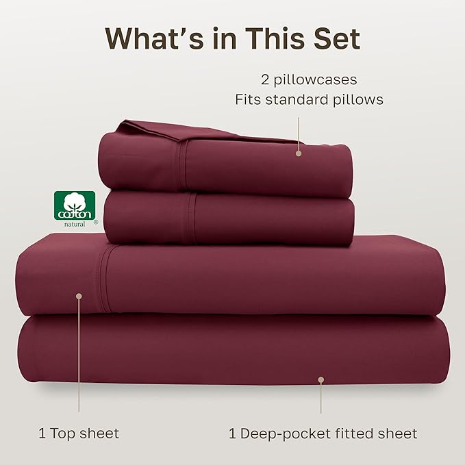 California Design Den Soft 100% Cotton Full Size Bed Sheets Set, 400 Thread - Image 4