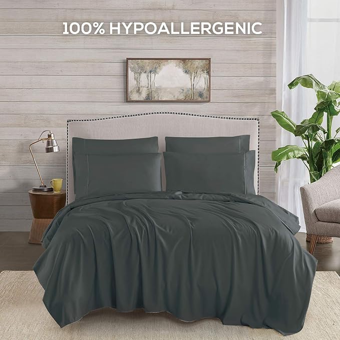 Mueller Luxury 6 PC Full Size Bed Sheets, Super Soft 1800, Deep Pocket up to - Image 5