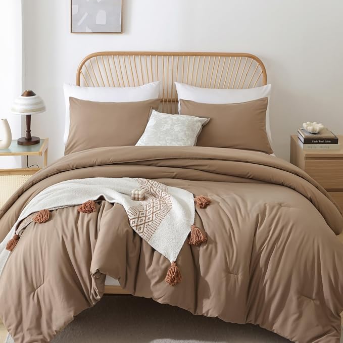 ROSGONIA Alaskan King Comforter 136x120, Dark Khaki, 1 Extra Large King Size by ROSGONIA