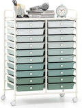 Giantex 20 Drawers Rolling Cart, Mobile Storage Drawer Cart, Classroom by Giantex