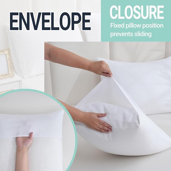 ZPECC White Pillow Cases Queen Size Set of 4, 20x30 Envelope Closure Pillowcases - Image 5