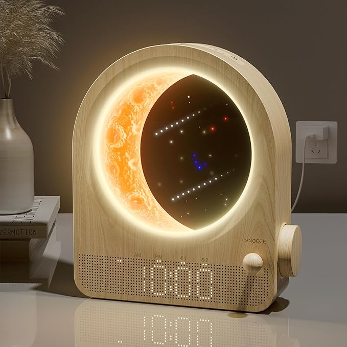 blonbar Sunrise Alarm Clocks for Bedrooms, Stepless Dimmable Moon Lamp Dual by blonbar