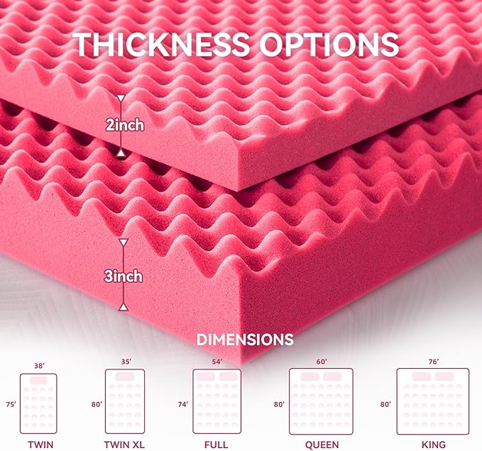 SINWEEK 2 Inch Egg Crate Memory Foam Mattress Topper Twin Size, Soft Mattress - Image 7