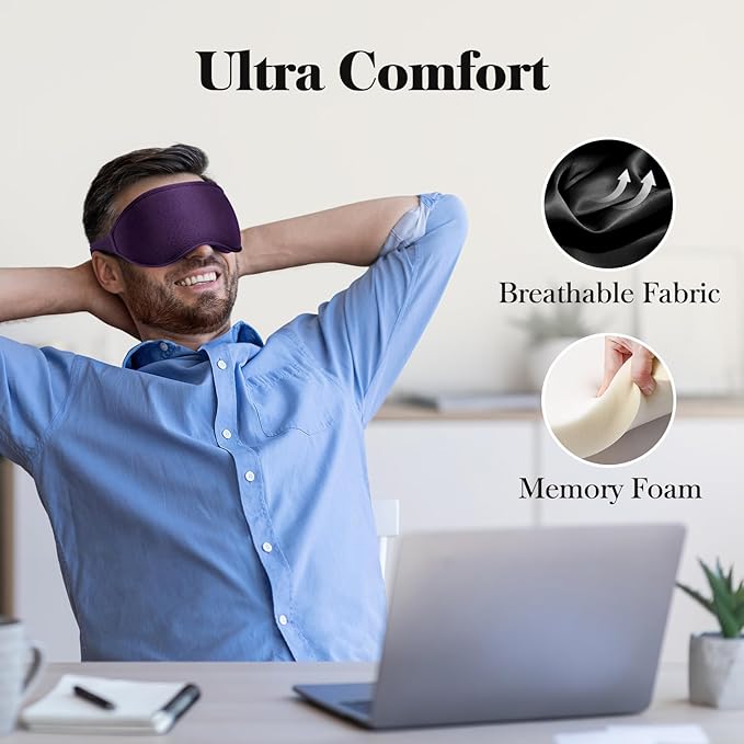 Fygrip 3D Eye Mask Sleep Mask for Men & Women, 100% Pressure-Free & Light - Image 4
