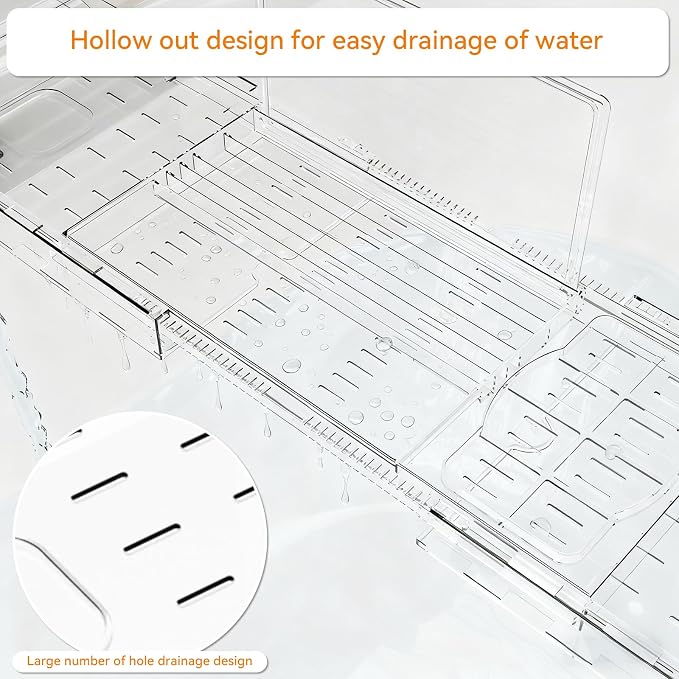 Yieach Luxury Clear Acrylic Bathtub Tray - Image 8