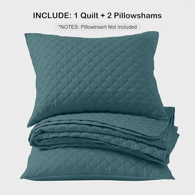HORIMOTE HOME Quilt Queen Size Teal Blue, Lightweight Quilts - Image 7