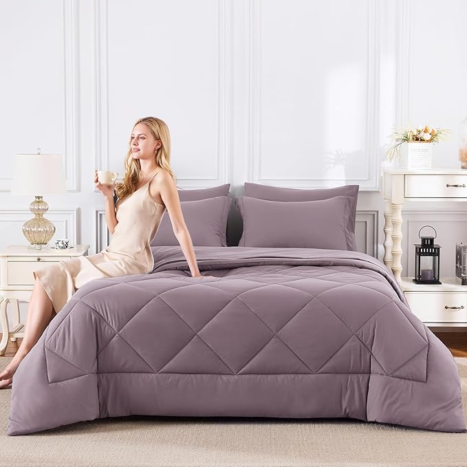 CozyLux Full Size Comforter Sets Dusty Purple - Image 7