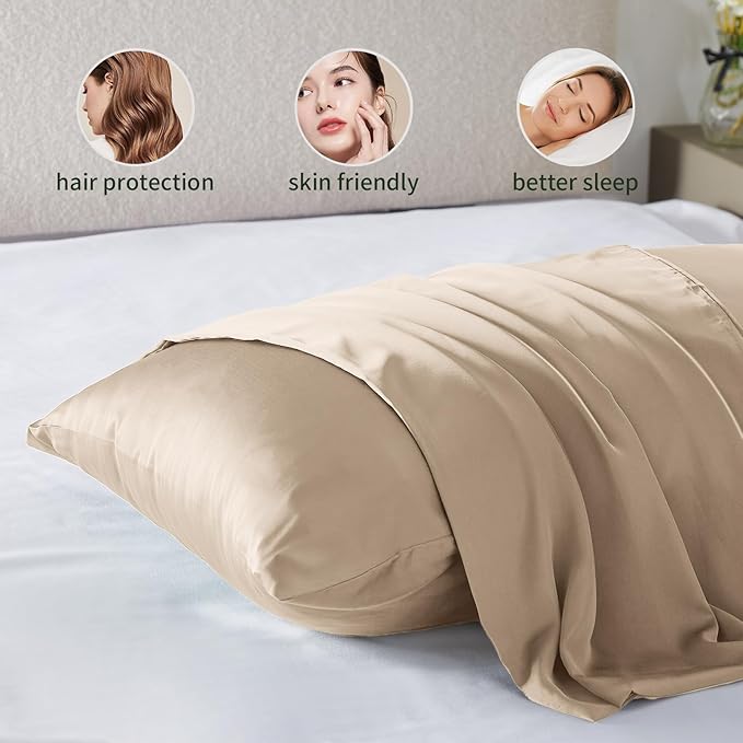 Silk Pillow Cases 2 Pack Mulberry Silk Pillowcases Soft Breathable Both Sided - Image 5