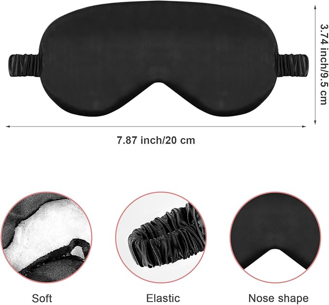 Dimeho 3 Pcs Sleep Mask Soft Silky Eye Masks Cover - Image 2