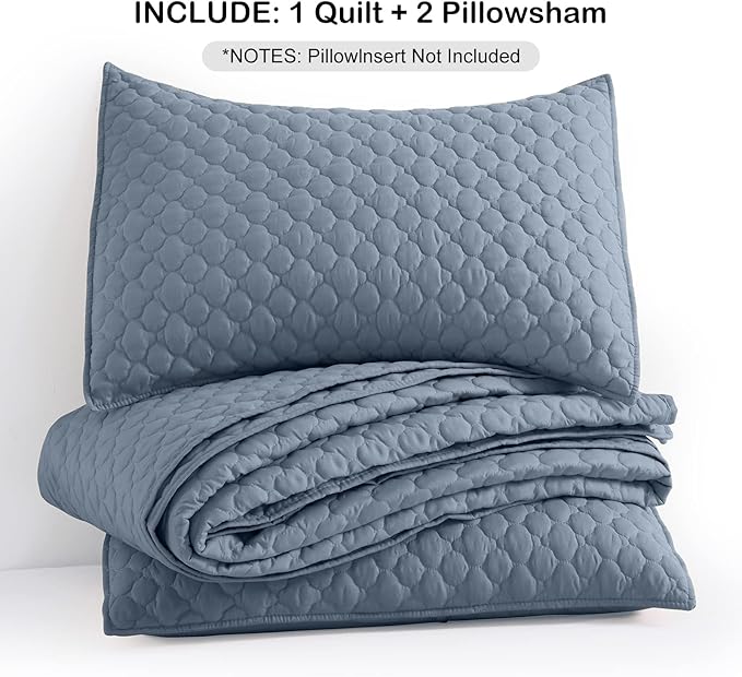 HORIMOTE HOME Quilt Queen Size Dusty Blue, Lightweight Quilts - Image 7