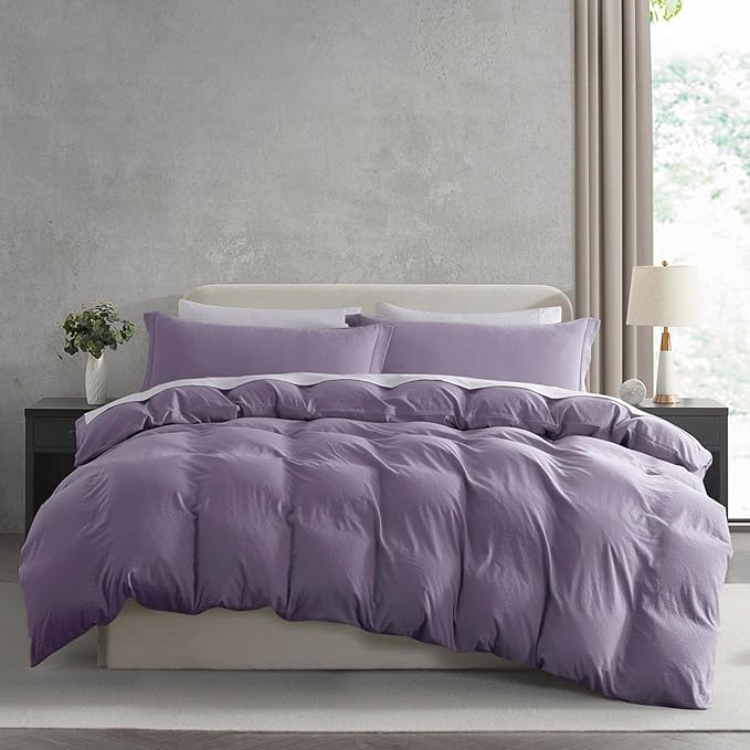 Nestl Grayish Purple California King Duvet Cover Sets by Nestl