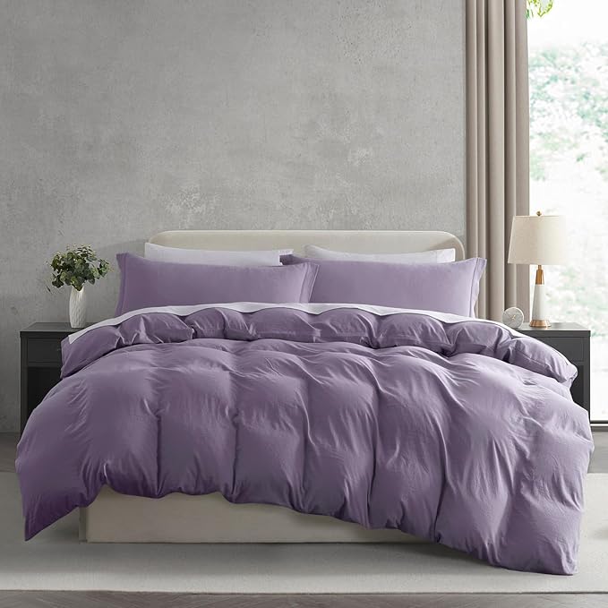 Nestl Grayish Purple Duvet Cover Queen Size by Nestl