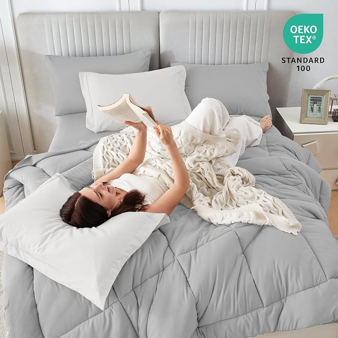 Sasttie Twin XL Comforter Set, 5 Pieces Reversible Twin XL Bed in a Bag - Image 5