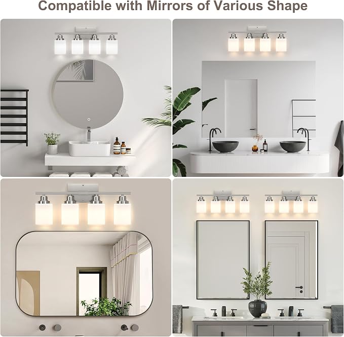 Sailstar Bathroom Light Fixtures, Brushed Nickel Vanity Light Over Mirror - Image 8