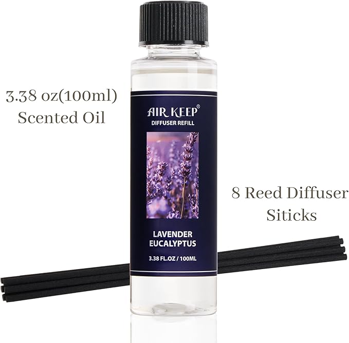 Airkeep Reed Diffuser Oil Refill/Lavender Field/3.38 oz / 1 Pack/Air Freshener - Image 6