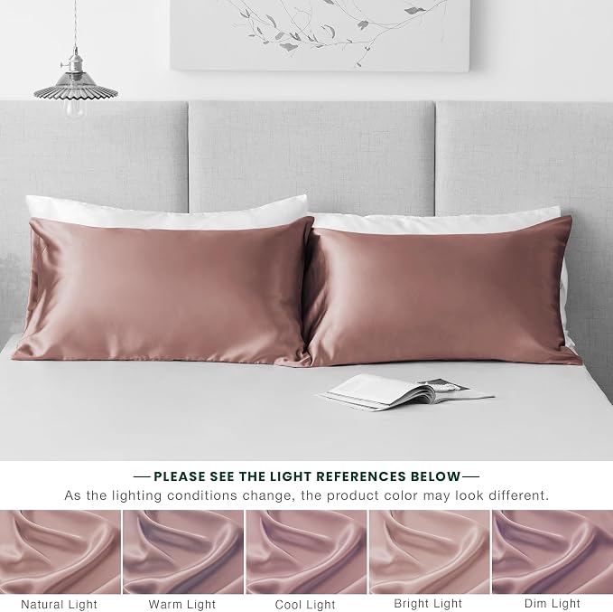 Love's cabin Satin Pillowcase Set of 2 King Size 20x36, Cooling Pillow Covers - Image 5