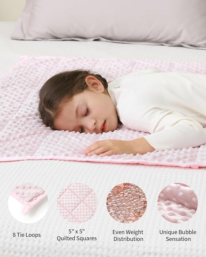 Mr. Sandman Weighted Blanket 3LBS 36 x 48 Inches, Minky Dots Heavy Blanket - Image 4