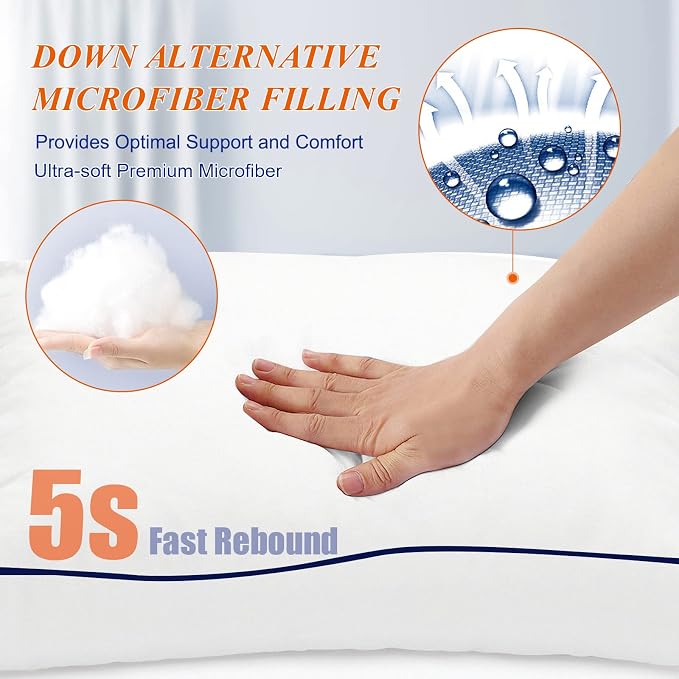 MZOIMZO Bed Pillows for Sleeping- King Size, Cooling Hotel Quality - Image 3