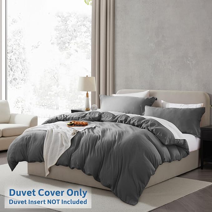 Nestl Grey Duvet Cover Queen Size - Image 2