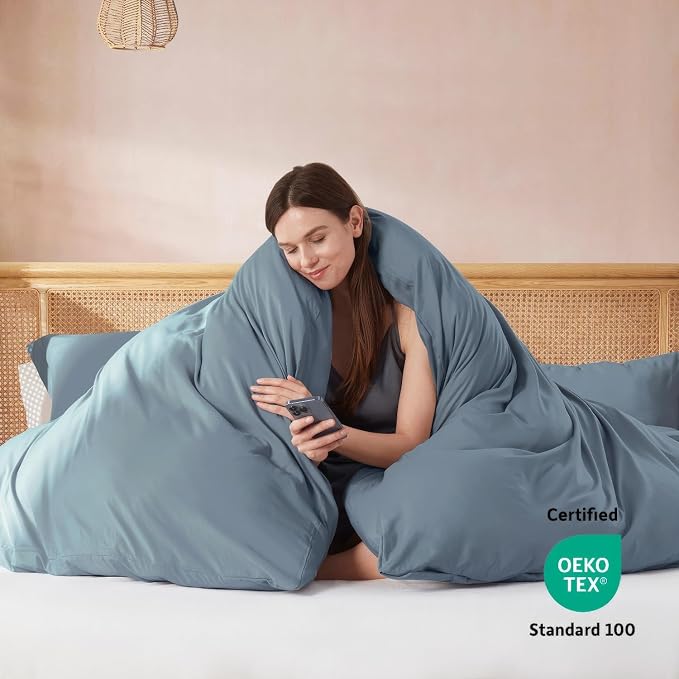 Nestl Stone Blue Duvet Cover King Size - Image 3