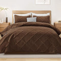 Exclusivo Mezcla Oversized King Quilt Set- Brown Cal King Quilts Bedding Set by ExclusivoMezcla
