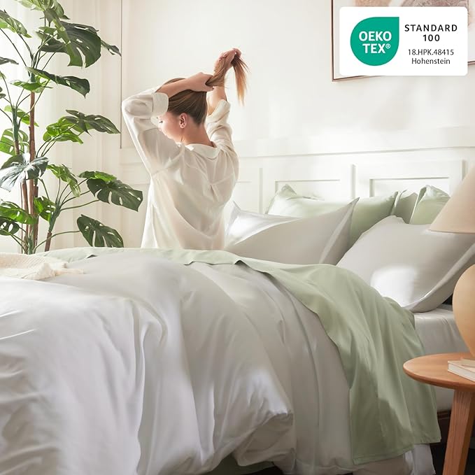 Litanika White Twin/Twin XL Comforter Set, 2 Pieces Lightweight Solid Bedding - Image 4
