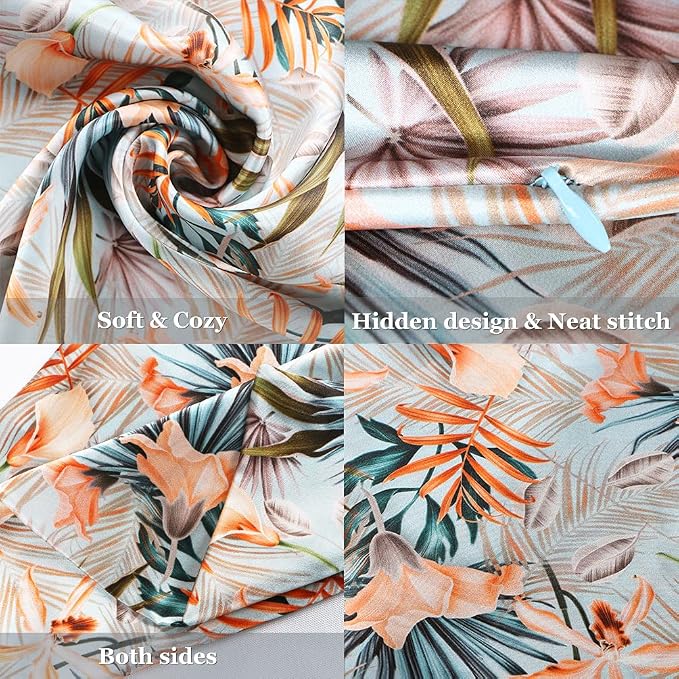MANSPHIL Tropical 100% Silk Pillowcases Queen Size, 22 Momme Mulberry Silk - Image 6