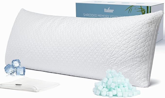 Rainmr Shredded Memory Foam Full Body Pillow – Side Sleeper – Huggable Long by RainmrBedding