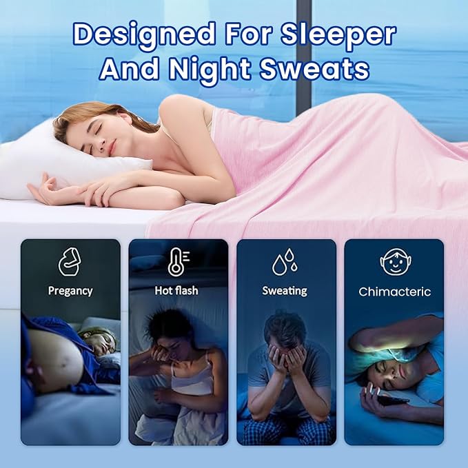 Topcee Cooling Blanket for Night Sweats Absorbs Heat to Keep Adults, Children - Image 4