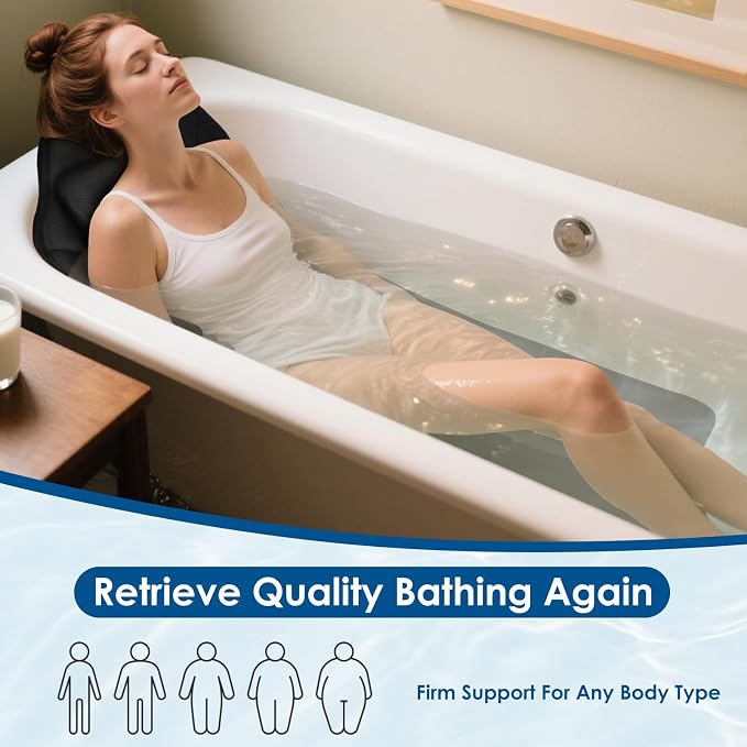 Atsuwell Full Body Bath Pillow for Bathtub, Ergonomic Bathtub Cushion for Neck - Image 7
