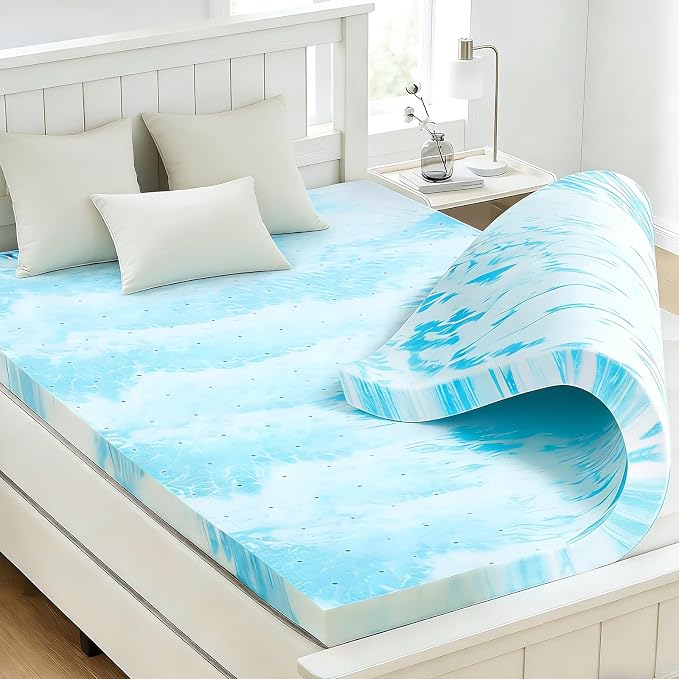 IULULU Queen Size Mattress Topper, 3 Inch Gel Memory Foam Topper, Pressure - Image 8