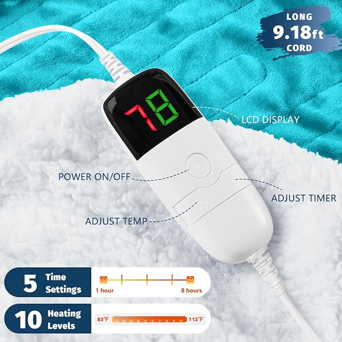 BOMOVA Heated Electric Blanket Twin - Image 2