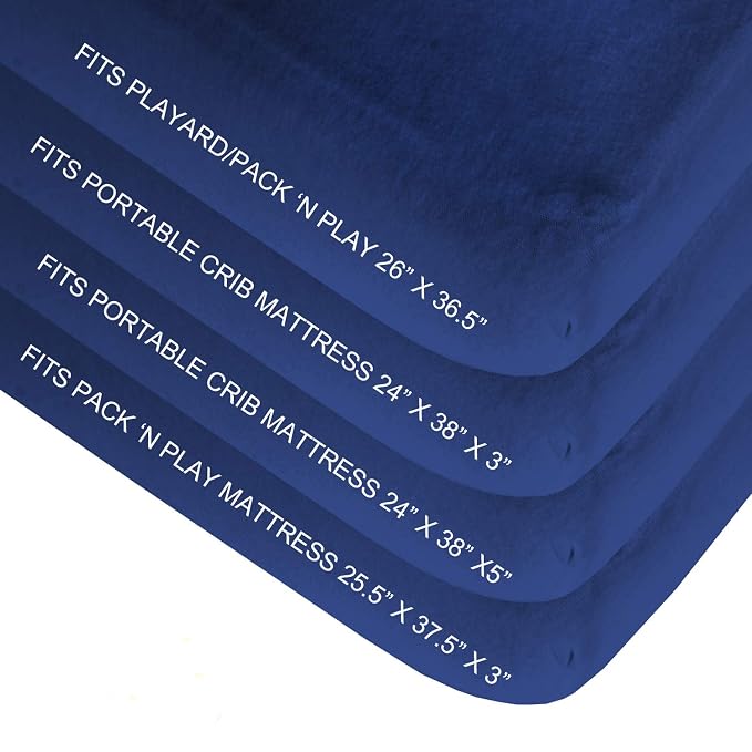 Biloban Pack and Play Sheets Fitted, 2 Pack Pack and Play Sheet Fits - Image 3