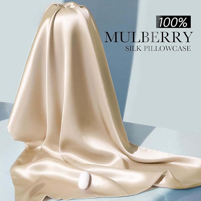100% Mulberry Silk Pillowcase for Hair and Skin, 22 Momme Pure Natural Silk - Image 4