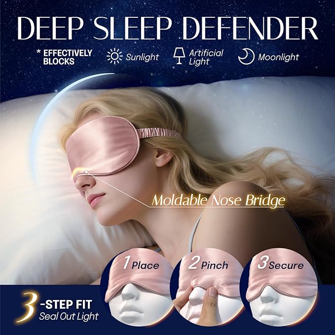 OLESILK Silk Sleep Mask, 100% Mulberry Silk Eye Mask - Image 3