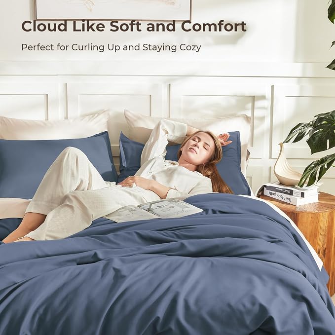 Litanika Comforters Bluish Grey King Size, 3 Pieces Lightweight Solid Bedding - Image 2