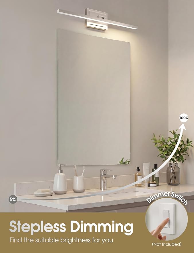 VOLISUN Modern Bathroom Vanity Light 24 inch, 14W Dimmable 5CCT Led Bathroom - Image 3