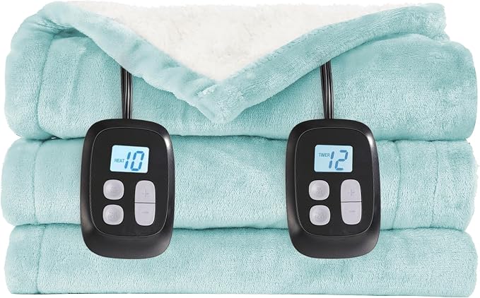 LaffyLo Electric Heated Blanket King Size 90 x 100, Dual Control, Fast Heating - Image 6
